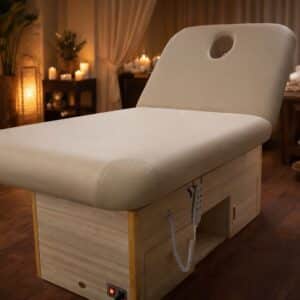 Laminate Finished Electric Motor adjustable Spa Massage Table Bed with Face Cradle with Backrest adjustable (EM3)